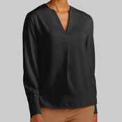 Women's Open Neck Satin Blouse