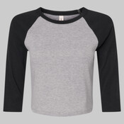 Women's Micro Rib 3/4 Raglan Sleeve Baby Tee